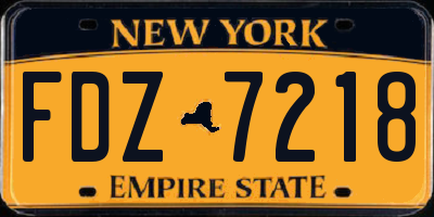 NY license plate FDZ7218