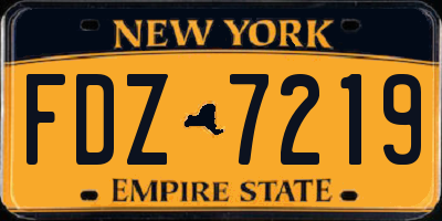 NY license plate FDZ7219