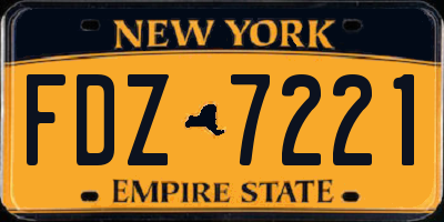 NY license plate FDZ7221