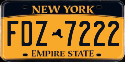 NY license plate FDZ7222