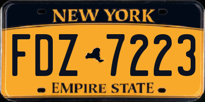 NY license plate FDZ7223