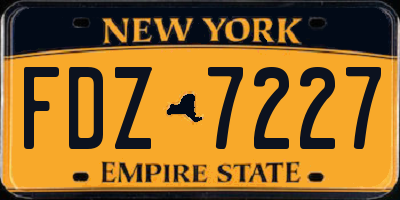 NY license plate FDZ7227