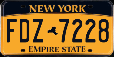 NY license plate FDZ7228