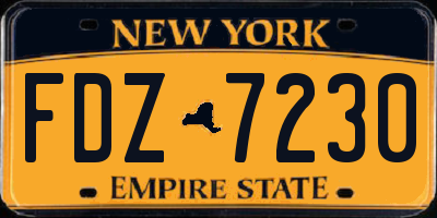 NY license plate FDZ7230