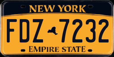 NY license plate FDZ7232