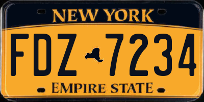 NY license plate FDZ7234
