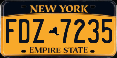 NY license plate FDZ7235