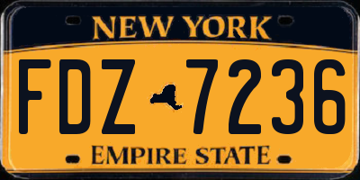 NY license plate FDZ7236