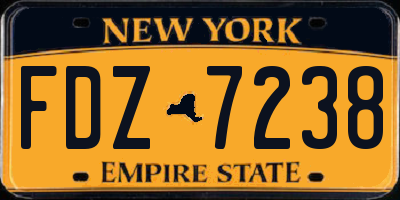 NY license plate FDZ7238