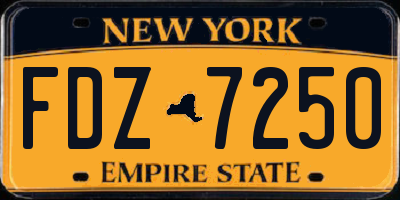 NY license plate FDZ7250