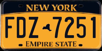 NY license plate FDZ7251