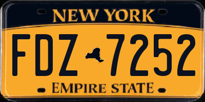 NY license plate FDZ7252
