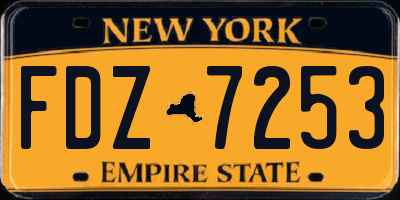 NY license plate FDZ7253