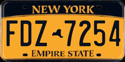 NY license plate FDZ7254