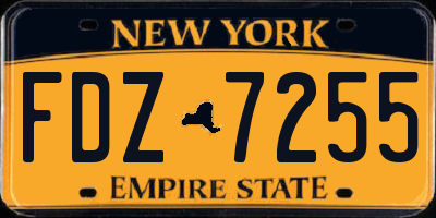 NY license plate FDZ7255