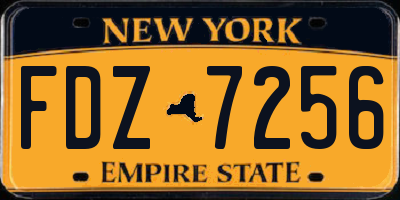 NY license plate FDZ7256