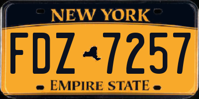 NY license plate FDZ7257
