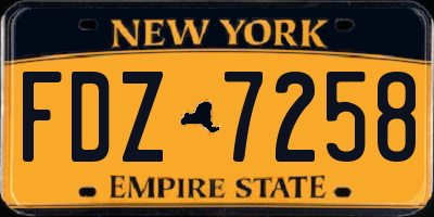 NY license plate FDZ7258