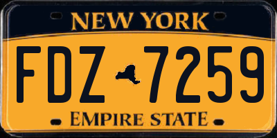 NY license plate FDZ7259