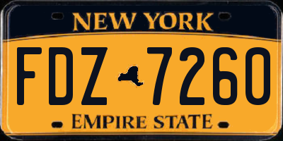 NY license plate FDZ7260