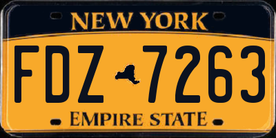 NY license plate FDZ7263