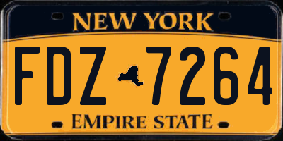 NY license plate FDZ7264