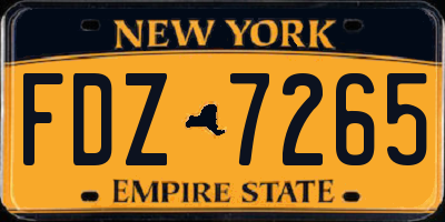 NY license plate FDZ7265