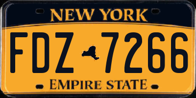 NY license plate FDZ7266