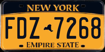 NY license plate FDZ7268