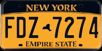NY license plate FDZ7274