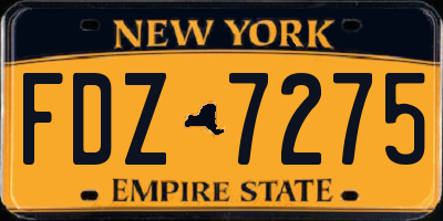 NY license plate FDZ7275