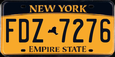 NY license plate FDZ7276