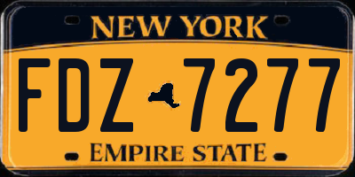 NY license plate FDZ7277