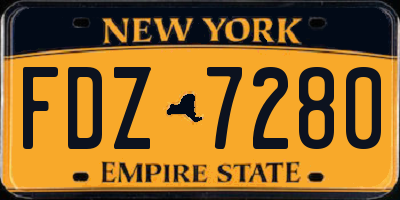 NY license plate FDZ7280