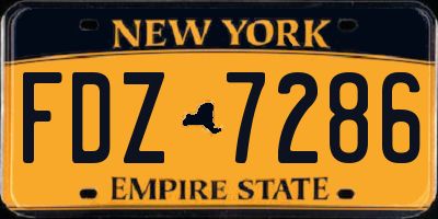 NY license plate FDZ7286