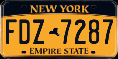 NY license plate FDZ7287