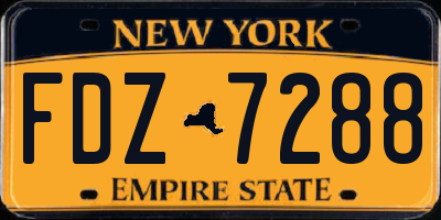 NY license plate FDZ7288
