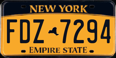 NY license plate FDZ7294