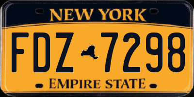 NY license plate FDZ7298