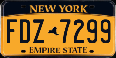 NY license plate FDZ7299