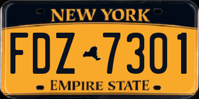 NY license plate FDZ7301