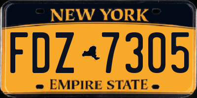 NY license plate FDZ7305