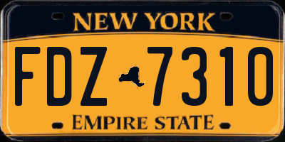NY license plate FDZ7310