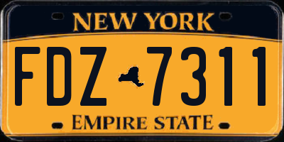 NY license plate FDZ7311