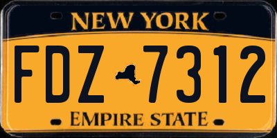NY license plate FDZ7312