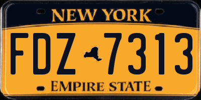 NY license plate FDZ7313
