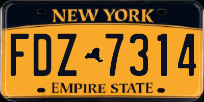 NY license plate FDZ7314