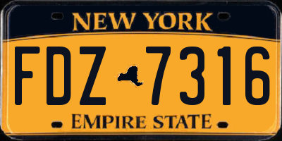 NY license plate FDZ7316