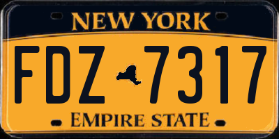 NY license plate FDZ7317