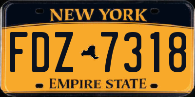 NY license plate FDZ7318
